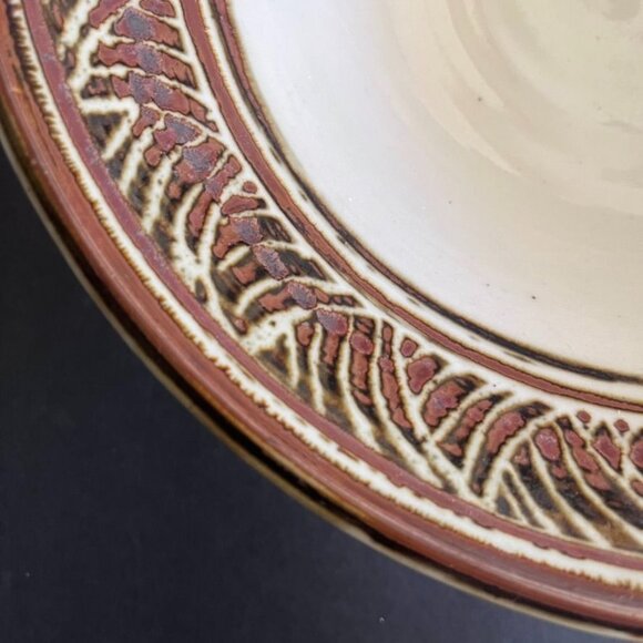 Louis Mideke Signed Handcrafted Sgraffito Ceramic Bowl 10.25" Modern Organic - Picture 4 of 7